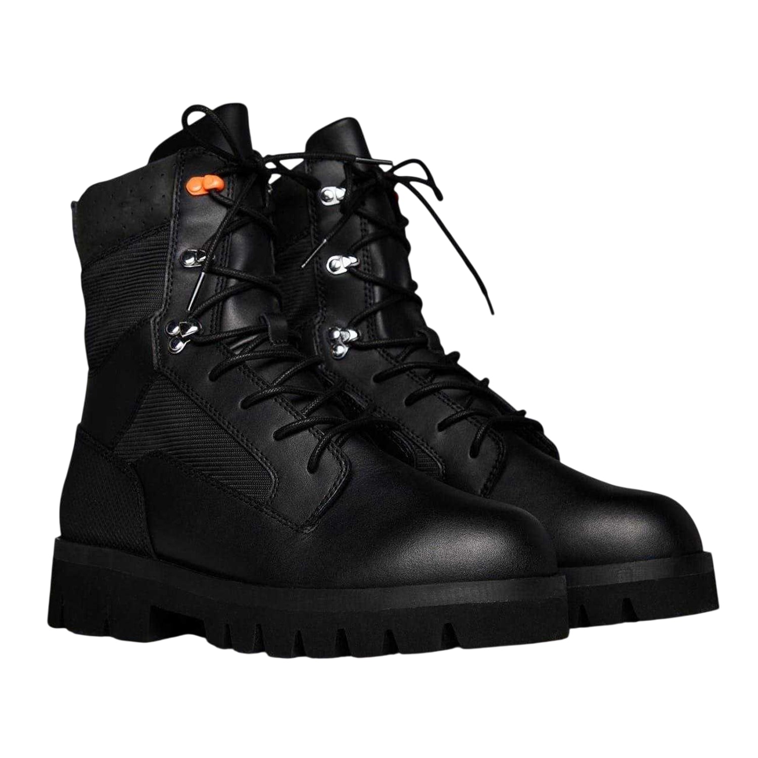 Black - Lifestyle - Heron Preston Womens-Ladies Leather Combat Boots