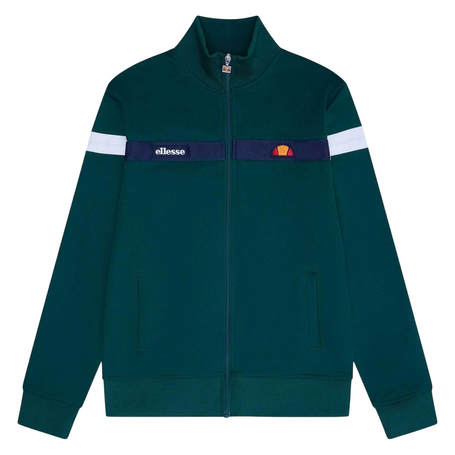 Dark Green - Front - Ellesse Mens Spinellos Long-Sleeved Casual Tracksuit Top