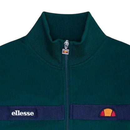 Dark Green - Side - Ellesse Mens Spinellos Long-Sleeved Casual Tracksuit Top