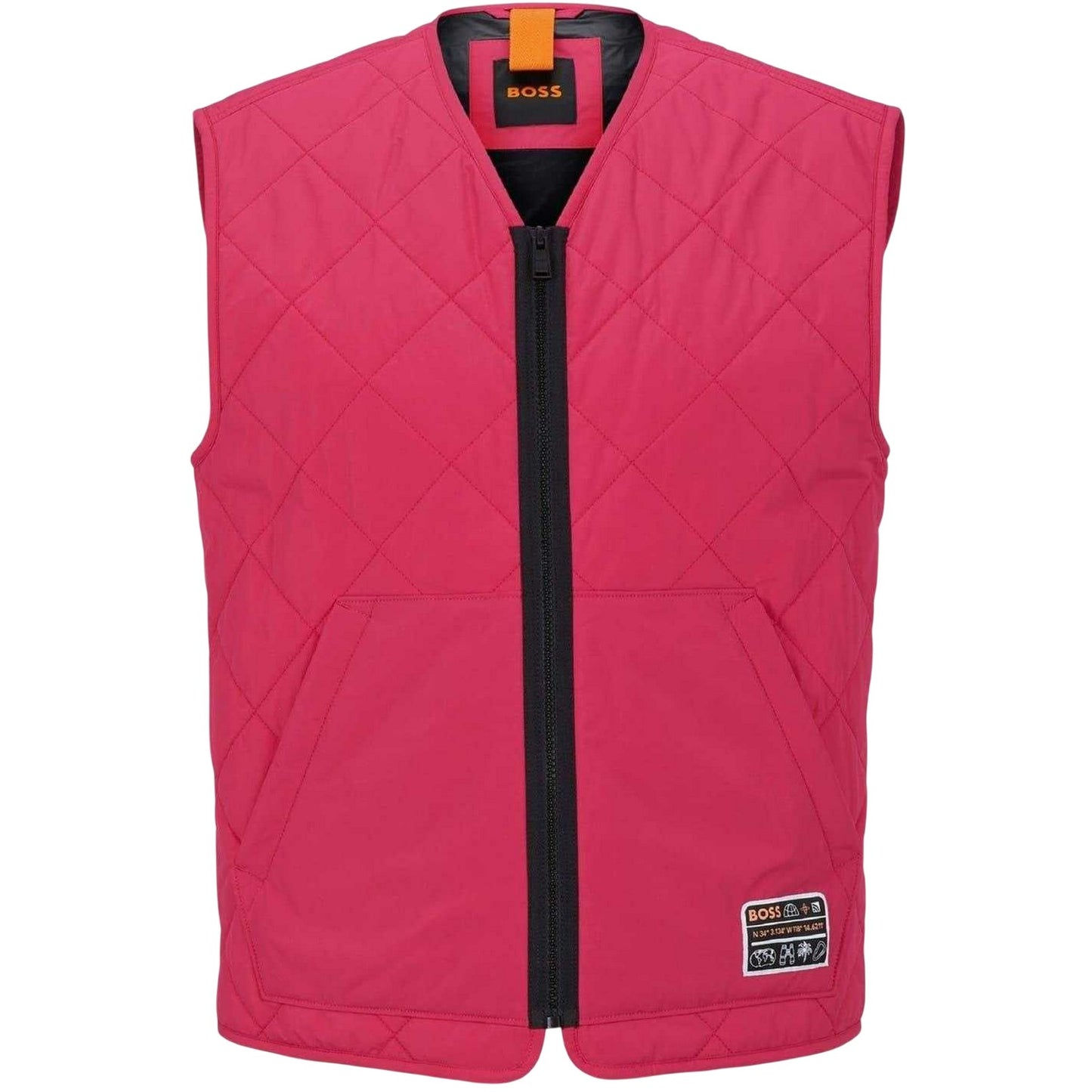 Medium Pink - Front - Boss Mens Okella V Neck Regular Gilet