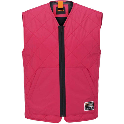 Medium Pink - Front - Boss Mens Okella V Neck Regular Gilet