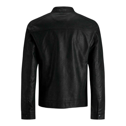 Black - Back - Jack And Jones Mens Warner Pocket Zipped Jacket