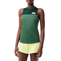 Green - Side - Lacoste Womens-Ladies Contrast Cotton Stretch Sport Tank Top