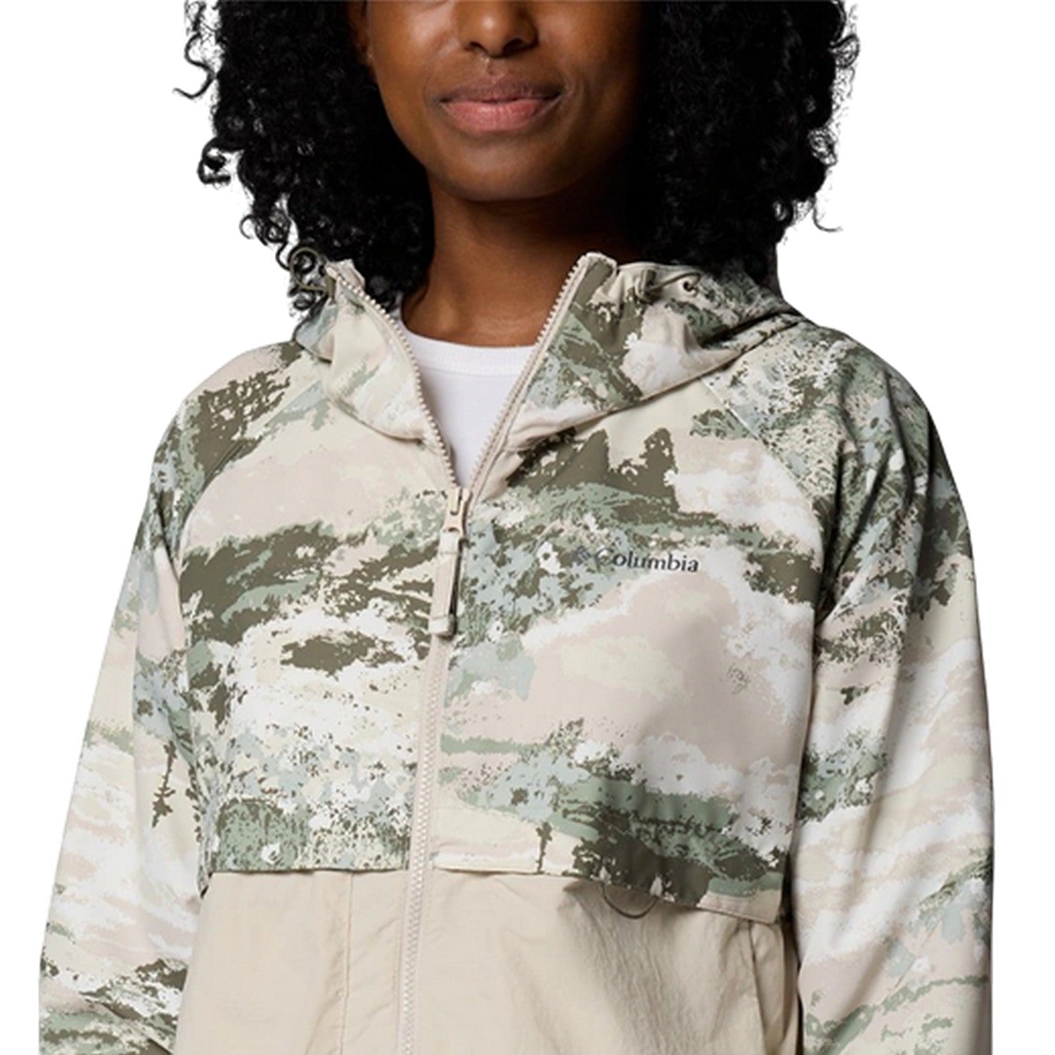 Safari Camo - Side - Columbia Womens-Ladies Spire V Windbreaker
