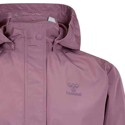 Dusty Orchid - Side - Hummel Childrens-Kids Nessie Hooded Relaxed Fit Raincoat