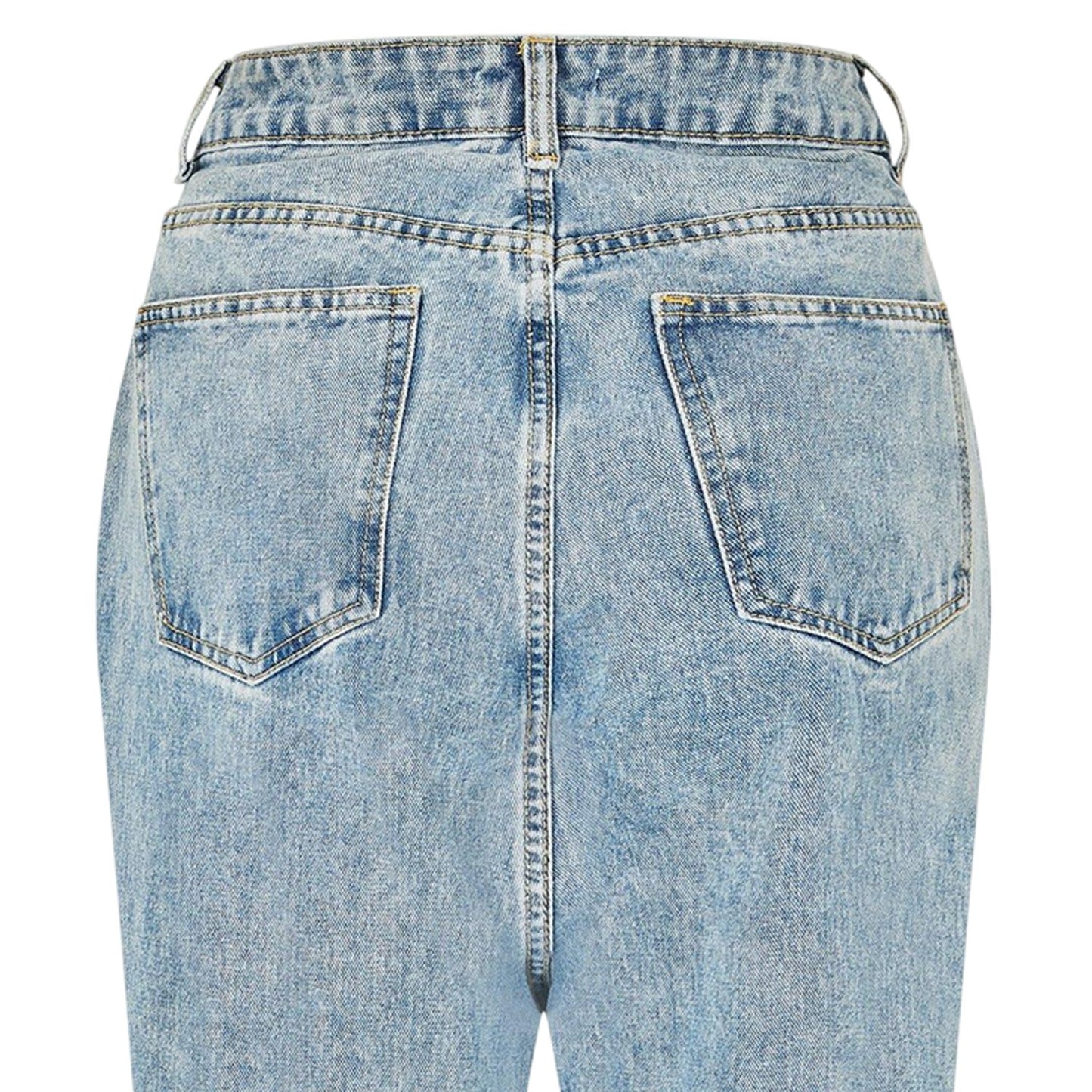 Blue - Lifestyle - I Saw It First Womens-Ladies Denim Zip Wide Leg Jeans