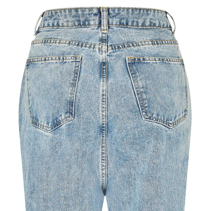 Blue - Lifestyle - I Saw It First Womens-Ladies Denim Zip Wide Leg Jeans