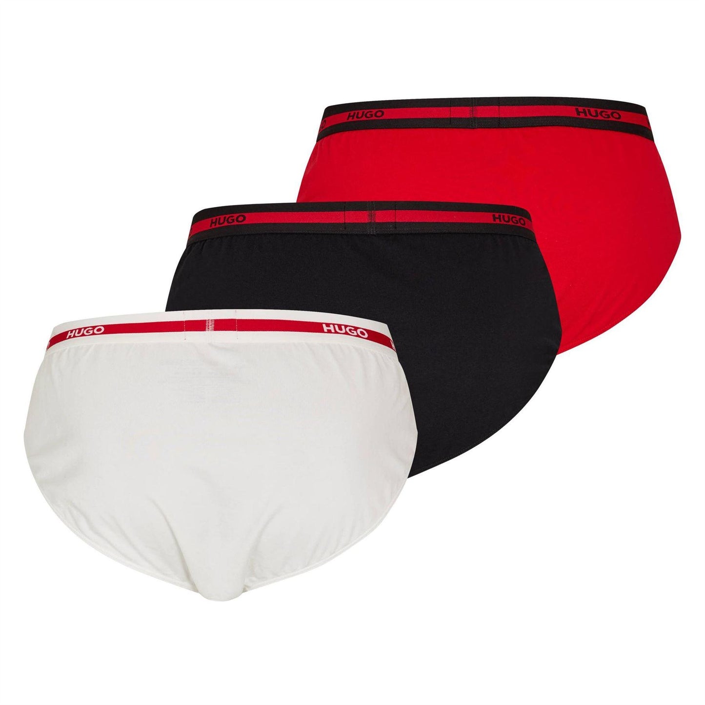 Red - Back - Hugo Mens Stretch Briefs (Pack of 3)