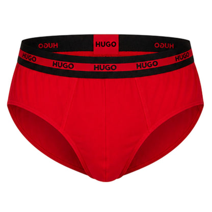 Red - Lifestyle - Hugo Mens Stretch Briefs (Pack of 3)