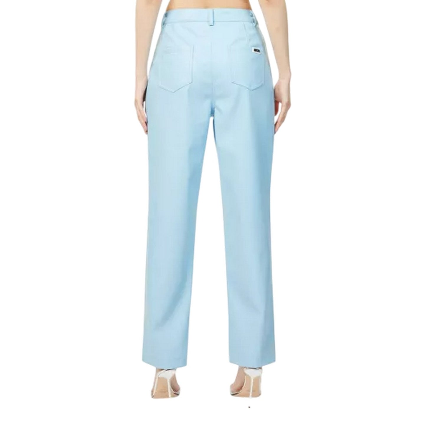 Blue - Back - AmyLynn Womens-Ladies Straight Trousers