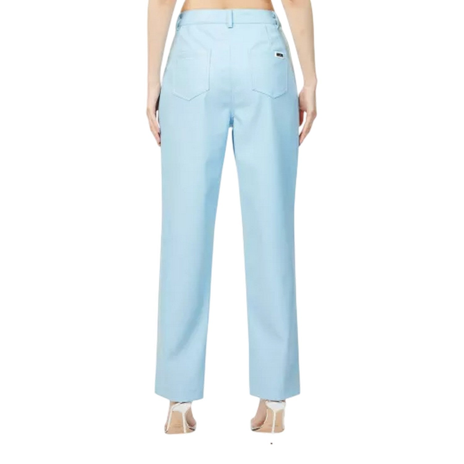 Blue - Back - AmyLynn Womens-Ladies Straight Trousers