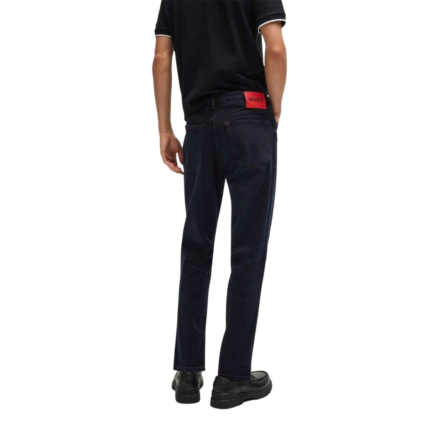 Dark Blue - Back - Hugo Mens 5 Pockets Tapered Jeans