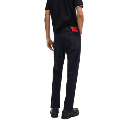 Dark Blue - Back - Hugo Mens 5 Pockets Tapered Jeans