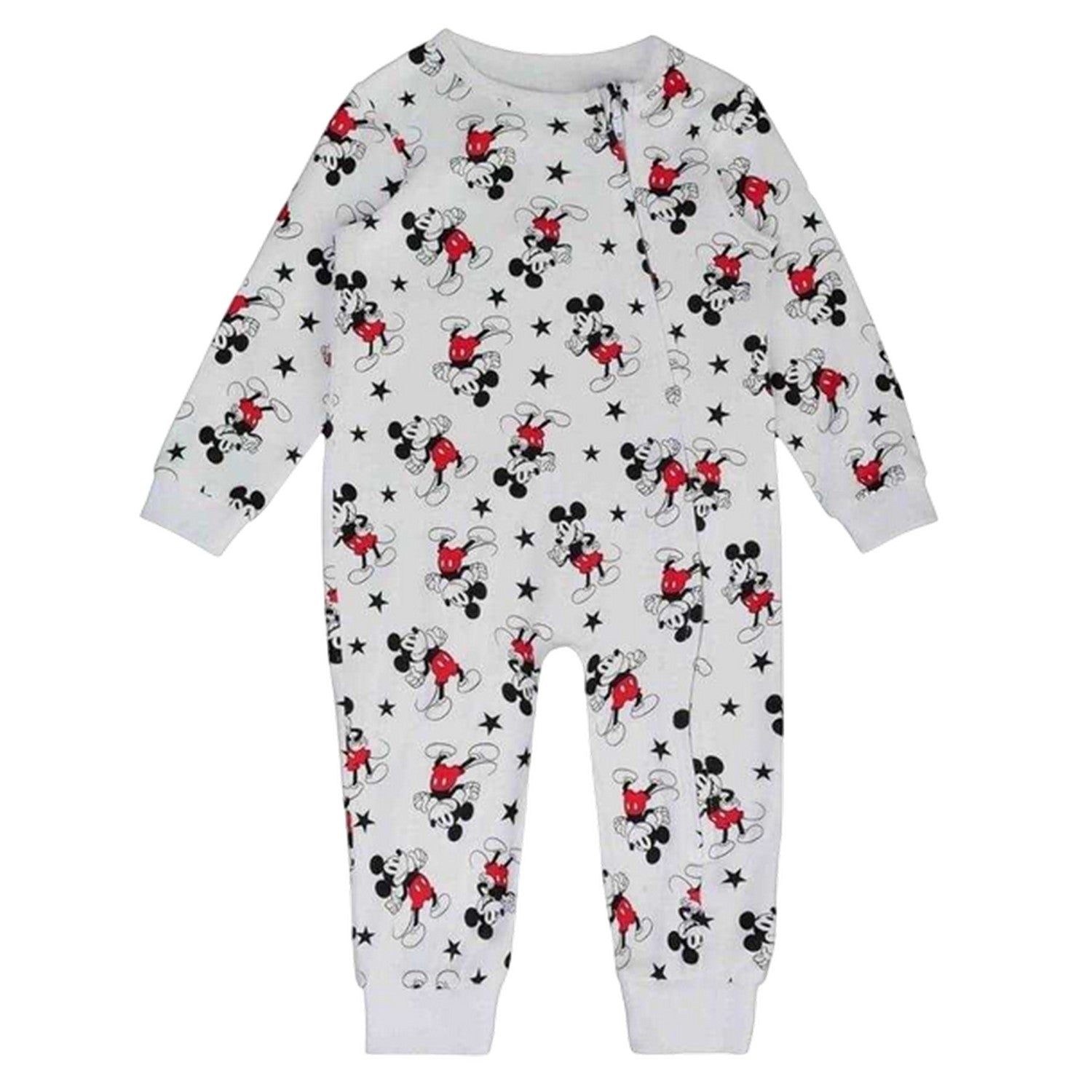 Blue-White-Grey - Side - Mickey Mouse Baby Sleepsuit (Pack of 3)