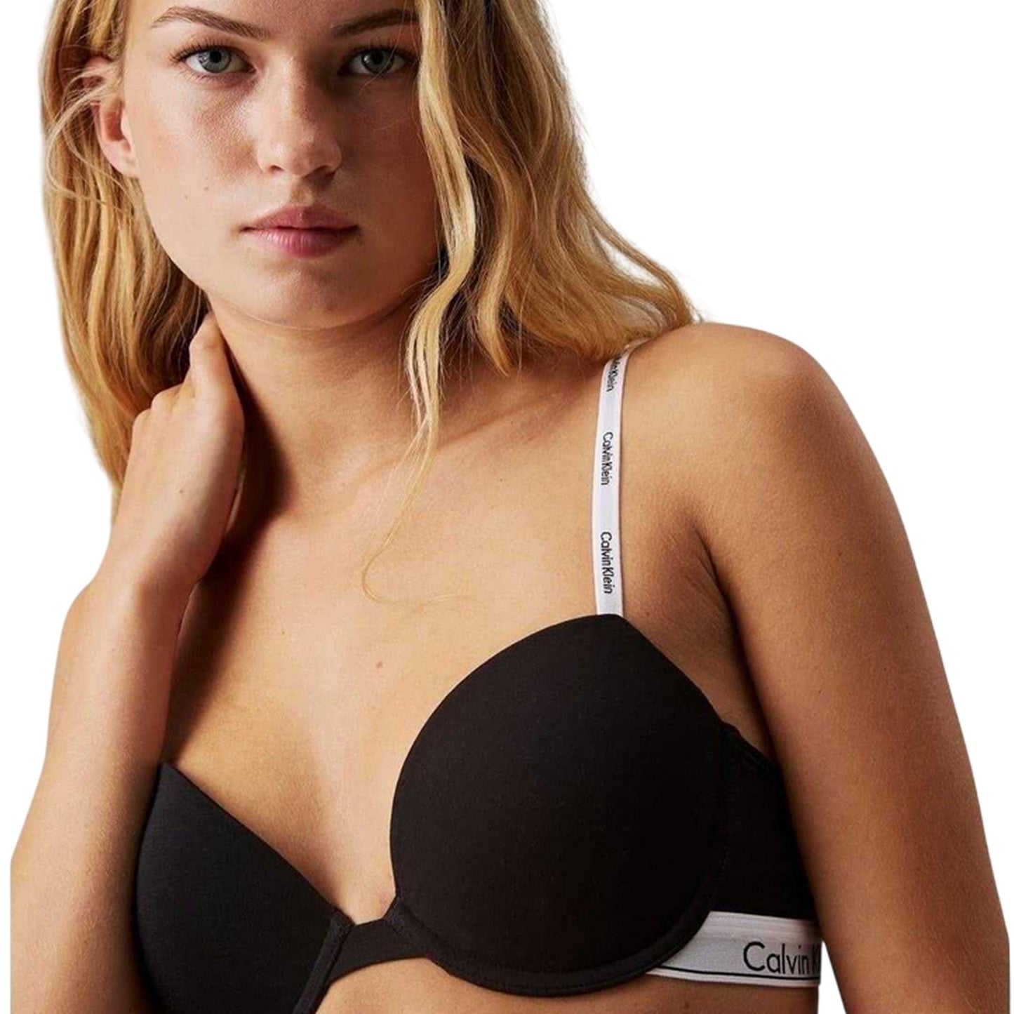 Black - Side - Calvin Klein Womens-Ladies Modern Organic Cotton Bra
