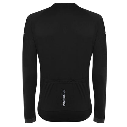 Black - Back - Pinnacle Mens Logo Long-Sleeved Cycling Jersey