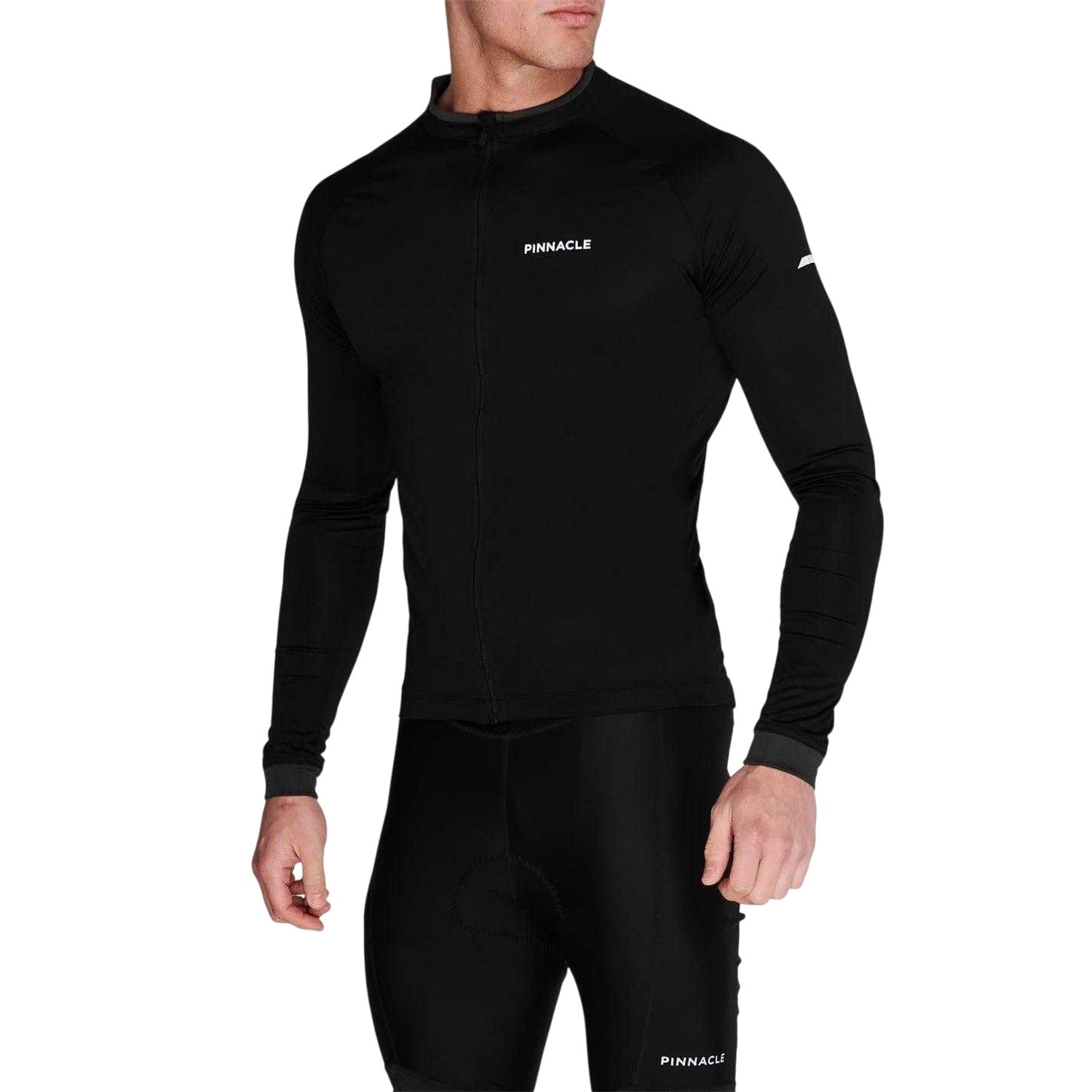 Black - Lifestyle - Pinnacle Mens Logo Long-Sleeved Cycling Jersey