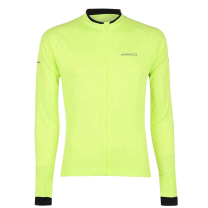 Yellow - Front - Pinnacle Mens Logo Long-Sleeved Cycling Jersey
