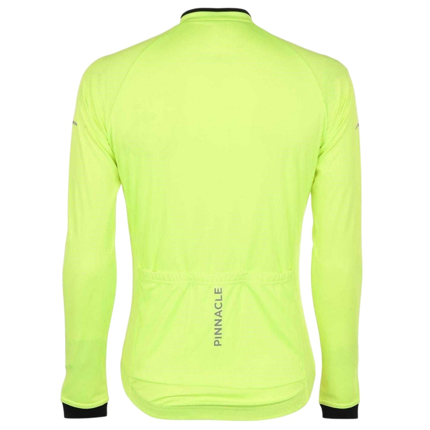 Yellow - Back - Pinnacle Mens Logo Long-Sleeved Cycling Jersey