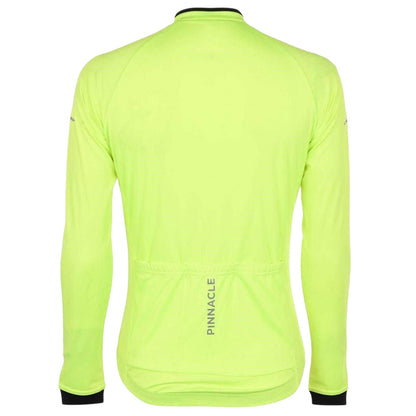 Yellow - Back - Pinnacle Mens Logo Long-Sleeved Cycling Jersey