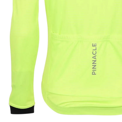 Yellow - Side - Pinnacle Mens Logo Long-Sleeved Cycling Jersey