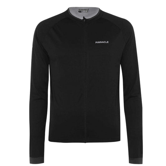 Black - Front - Pinnacle Mens Logo Long-Sleeved Cycling Jersey