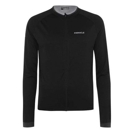 Black - Front - Pinnacle Mens Logo Long-Sleeved Cycling Jersey