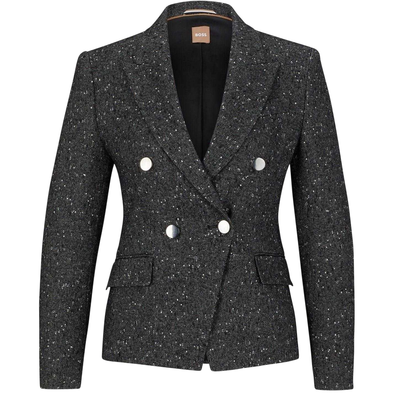 Dark Grey - Front - Boss Womens-Ladies Jocanah Speckle Regular Suit Jacket
