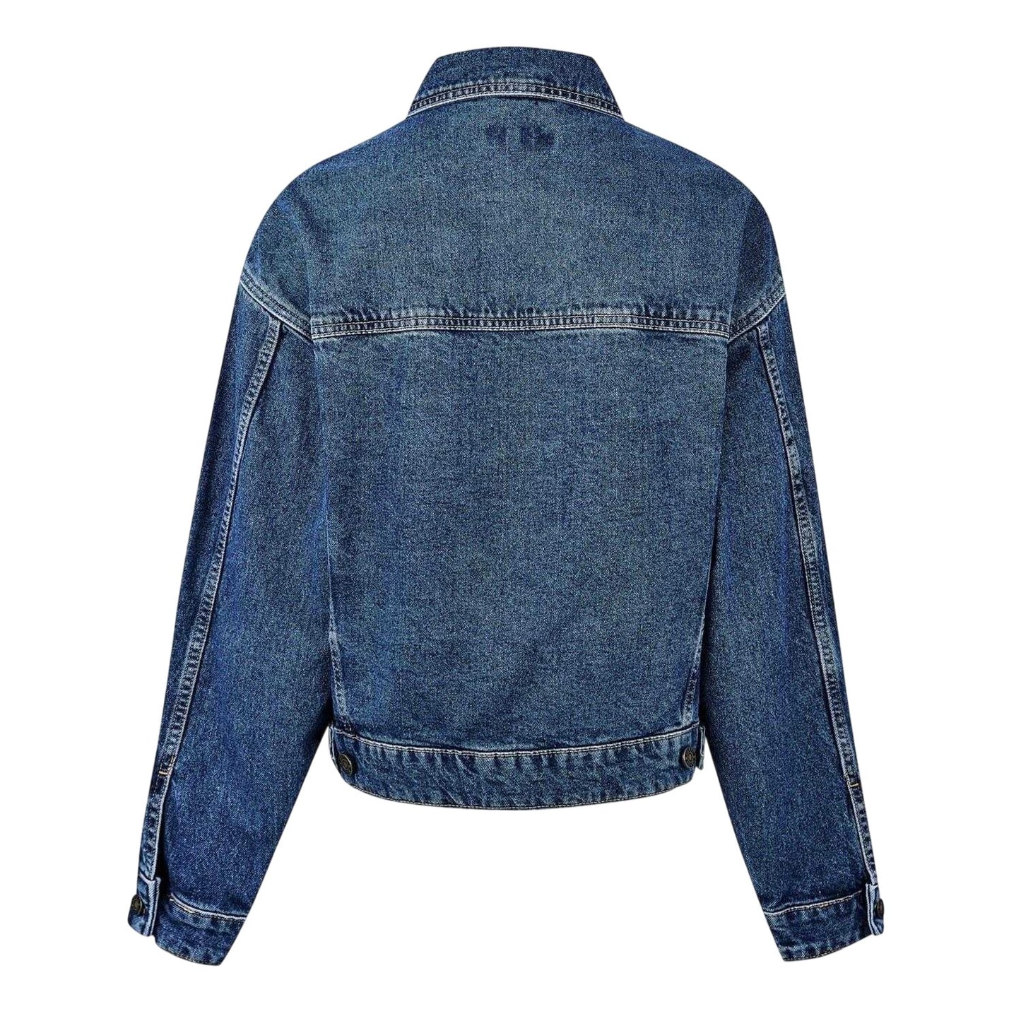 Washed Blue - Back - Guess Womens-Ladies Denim Oversized Trucker Jacket