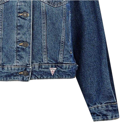 Washed Blue - Side - Guess Womens-Ladies Denim Oversized Trucker Jacket