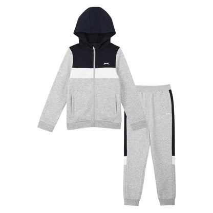 Navy - Front - Slazenger Boys Tracksuit Set