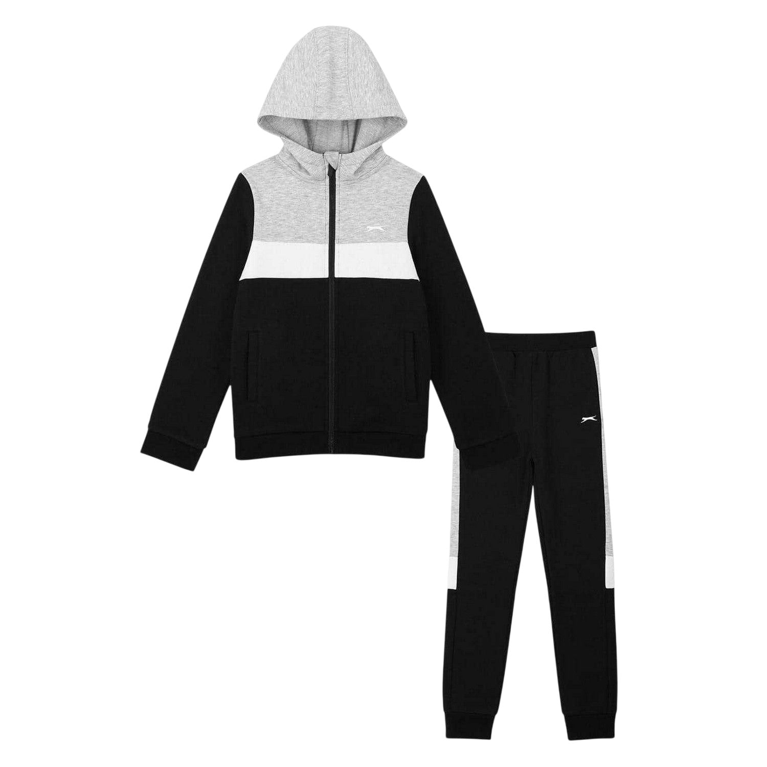 Black - Front - Slazenger Boys Tracksuit Set