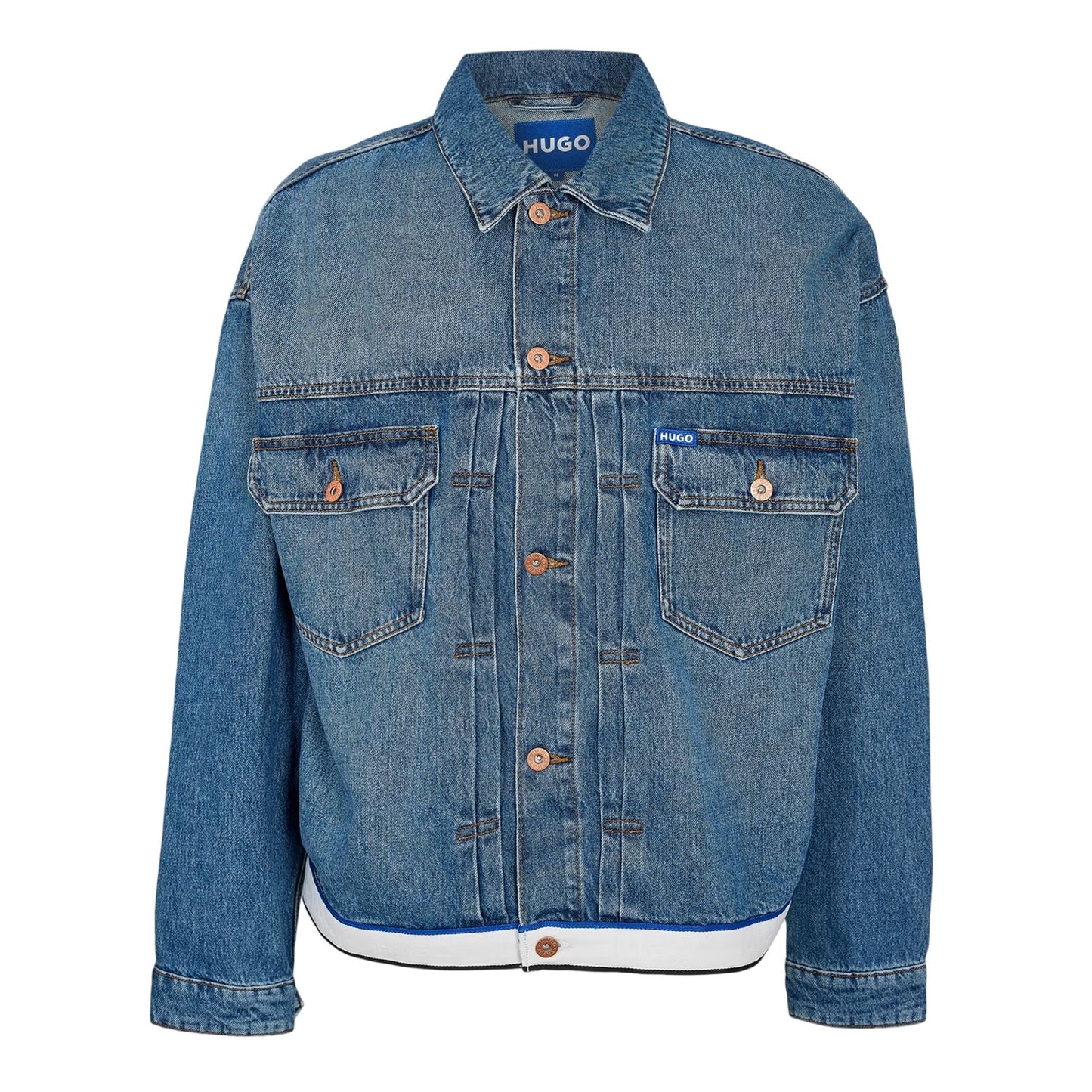 Medium Blue - Front - Hugo Mens Corso Denim Jacket