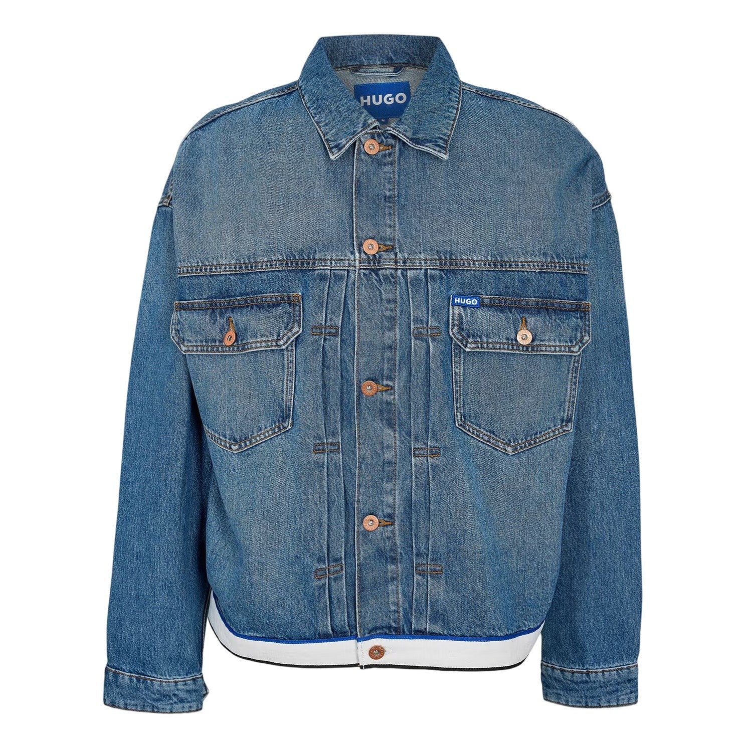 Medium Blue - Front - Hugo Mens Corso Denim Jacket