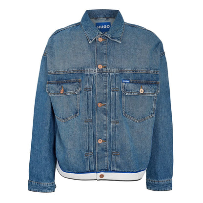 Medium Blue - Front - Hugo Mens Corso Denim Jacket