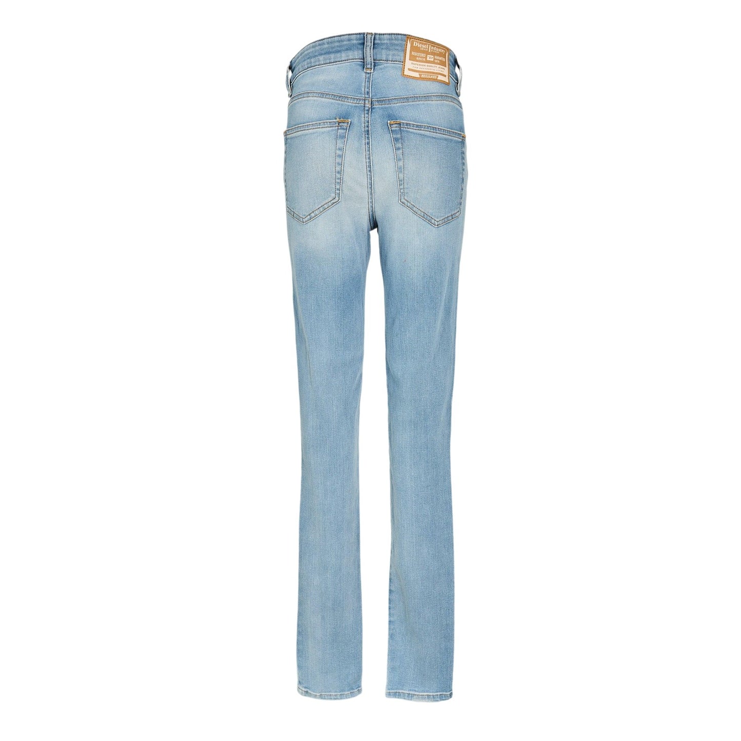Blue Denim - Back - Diesel Womens-Ladies 5 Pockets Straight Leg Jeans