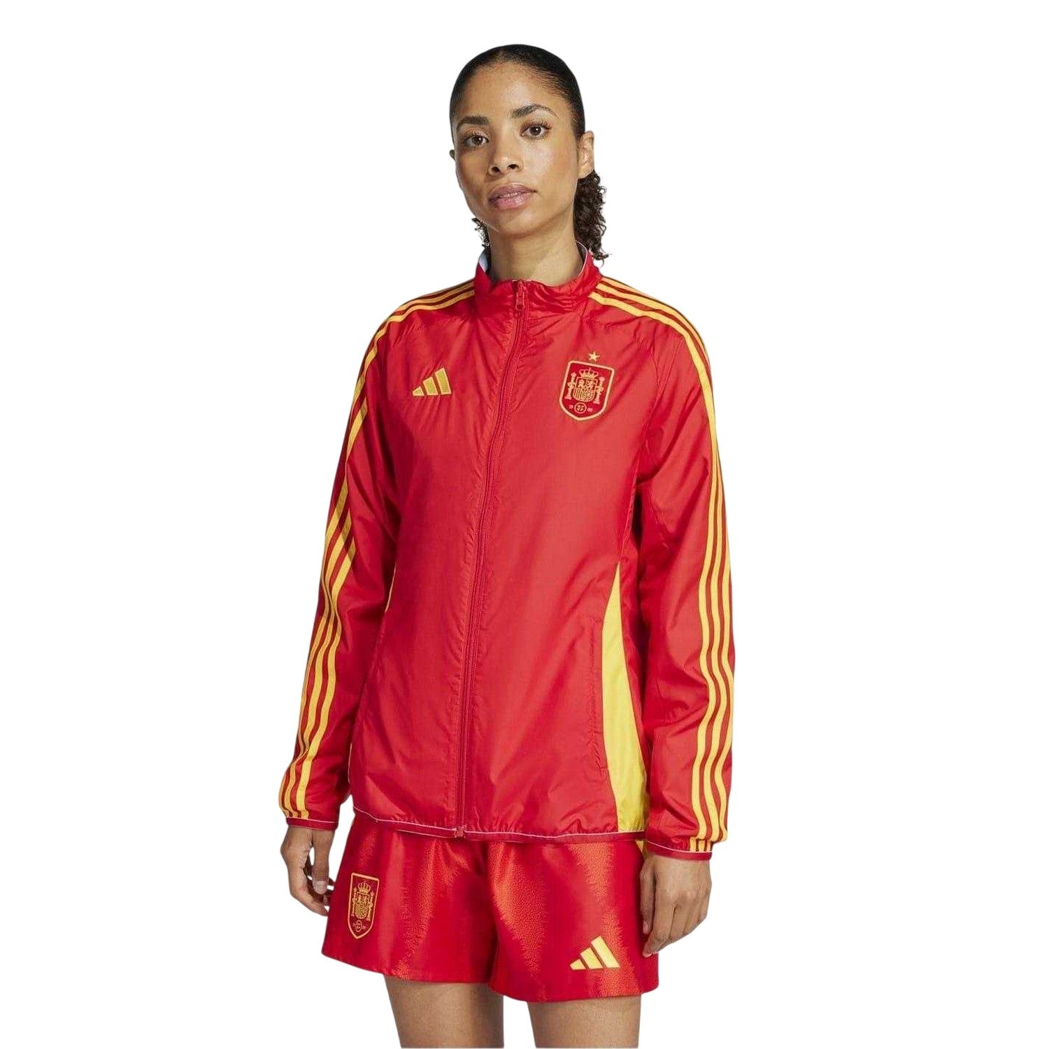 Better Scarlet - Close up - Adidas Womens-Ladies Anthem 24-25 Spain Raincoat