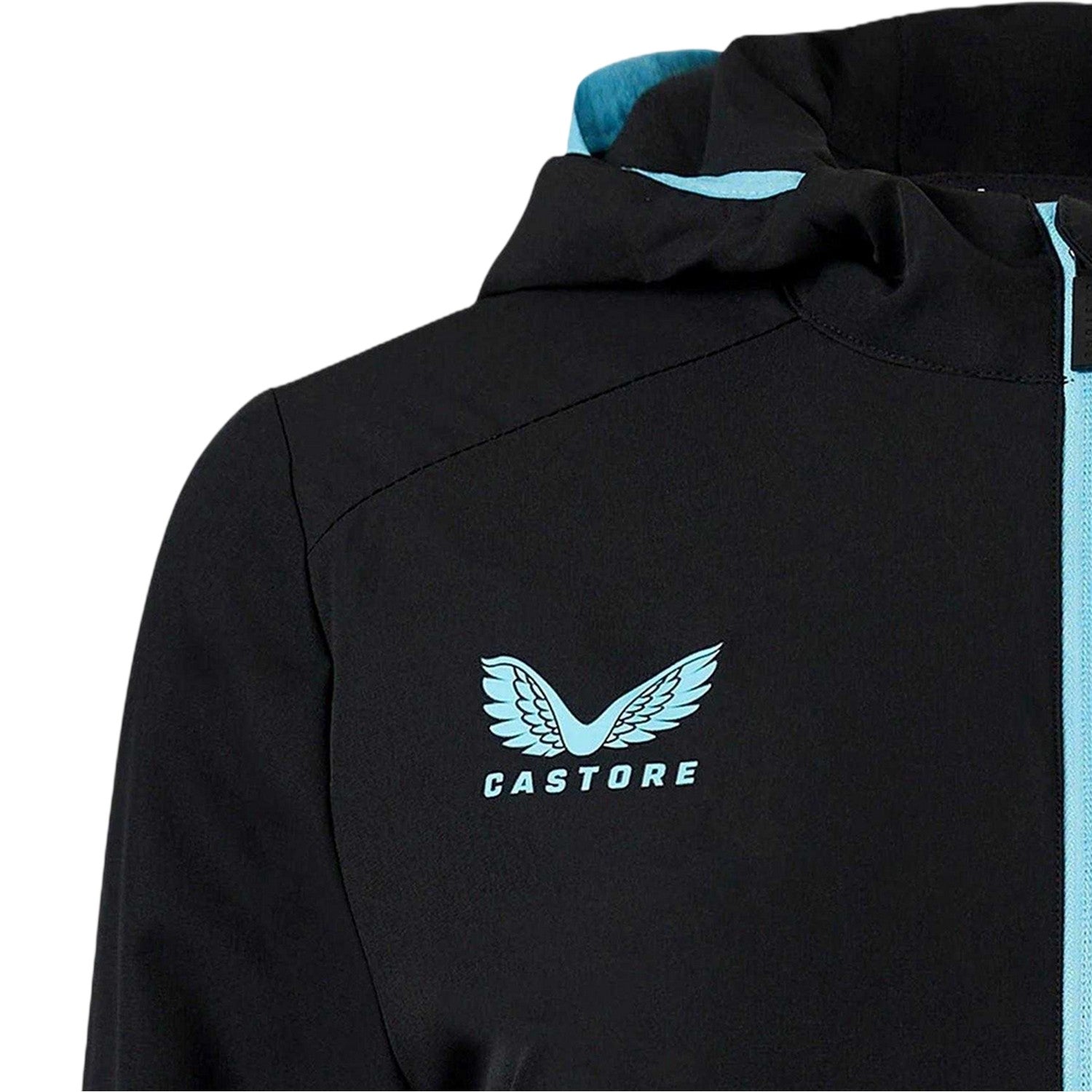 Black-Blue - Side - Castore Womens-Ladies Rangers FC Hooded Jacket