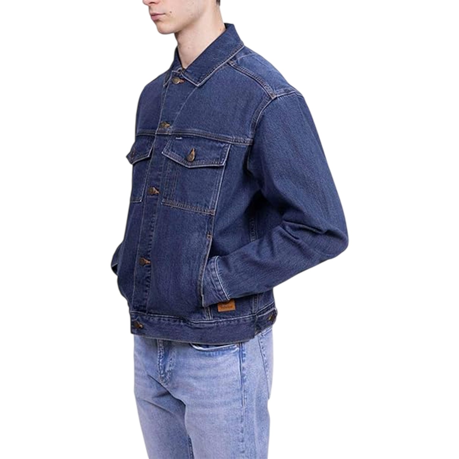 Indigo Blue - Side - Timberland Mens Solid Regular Denim Jacket