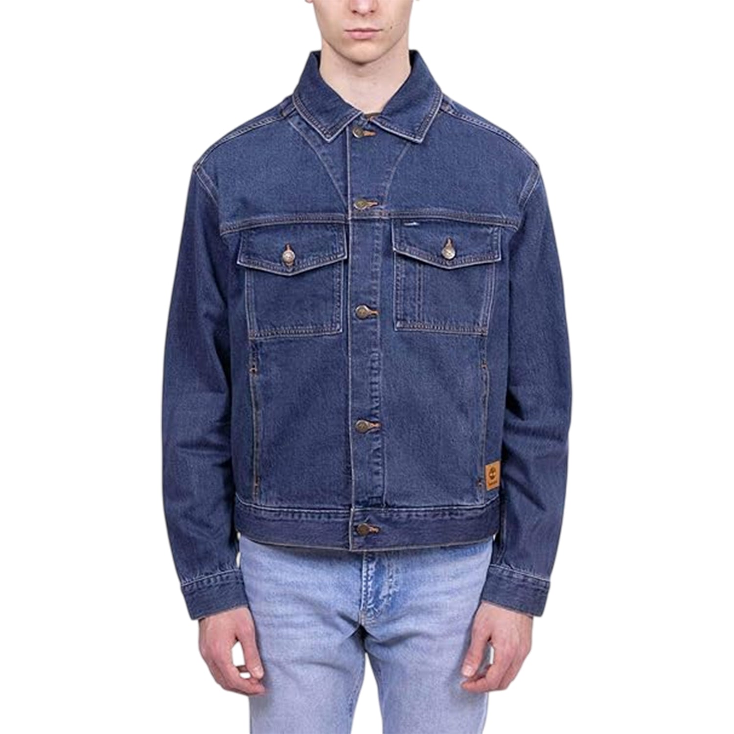 Indigo Blue - Front - Timberland Mens Solid Regular Denim Jacket