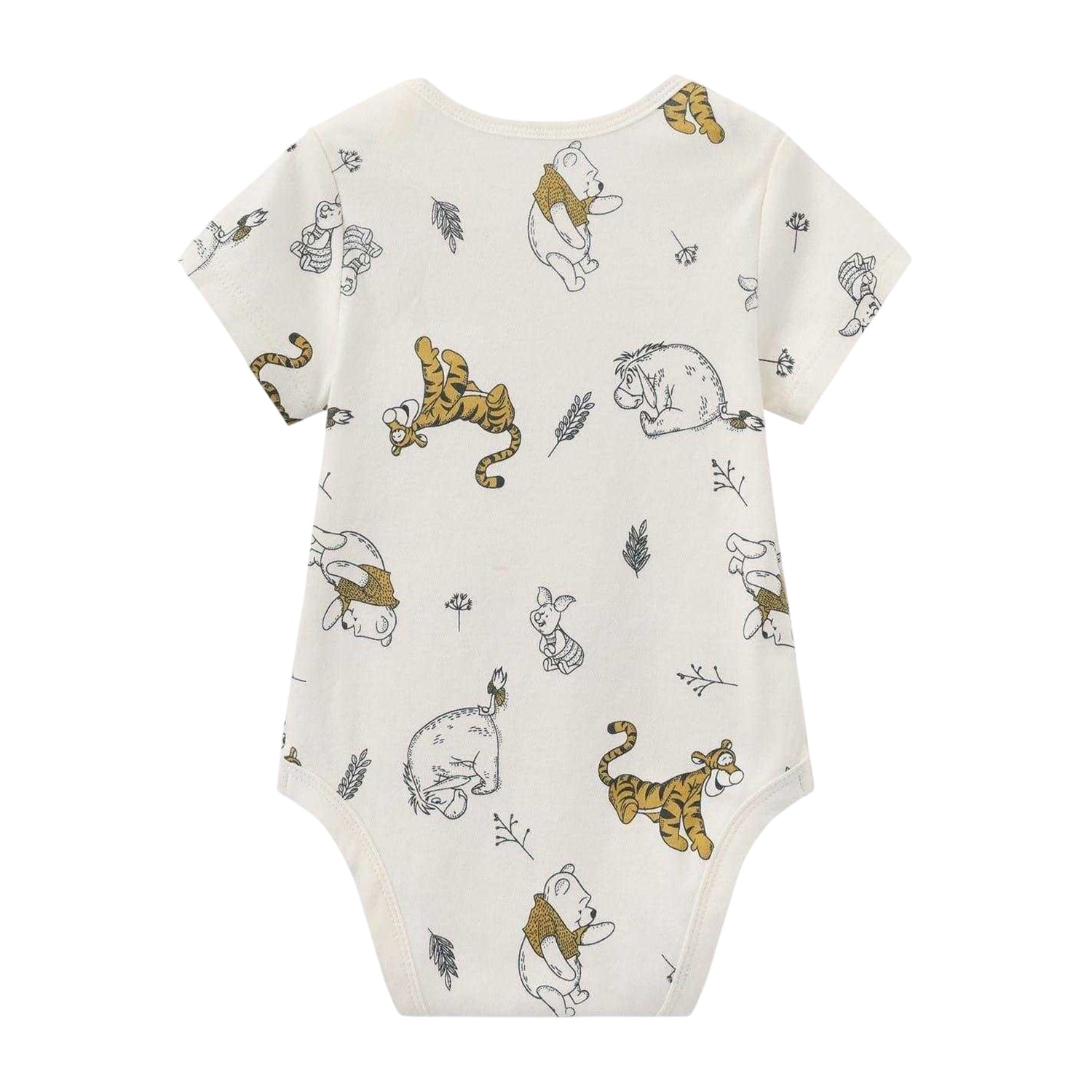 Beige - Back - Winnie the Pooh Baby Cotton Bodysuit (Pack of 5)
