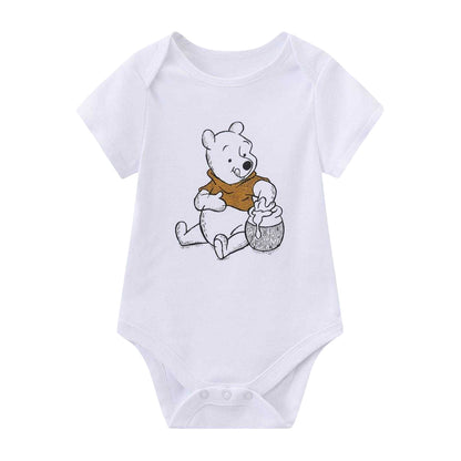 Beige - Side - Winnie the Pooh Baby Cotton Bodysuit (Pack of 5)