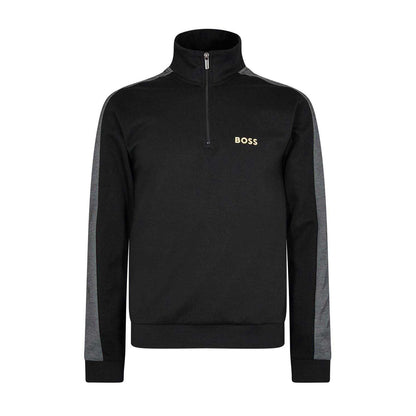 Black-Gold - Front - Boss Mens Regular Track Jacket