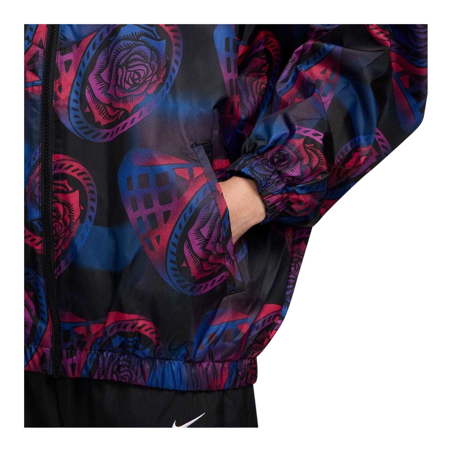 Black - Side - Nike Womens-Ladies Essential England Windrunner Jacket