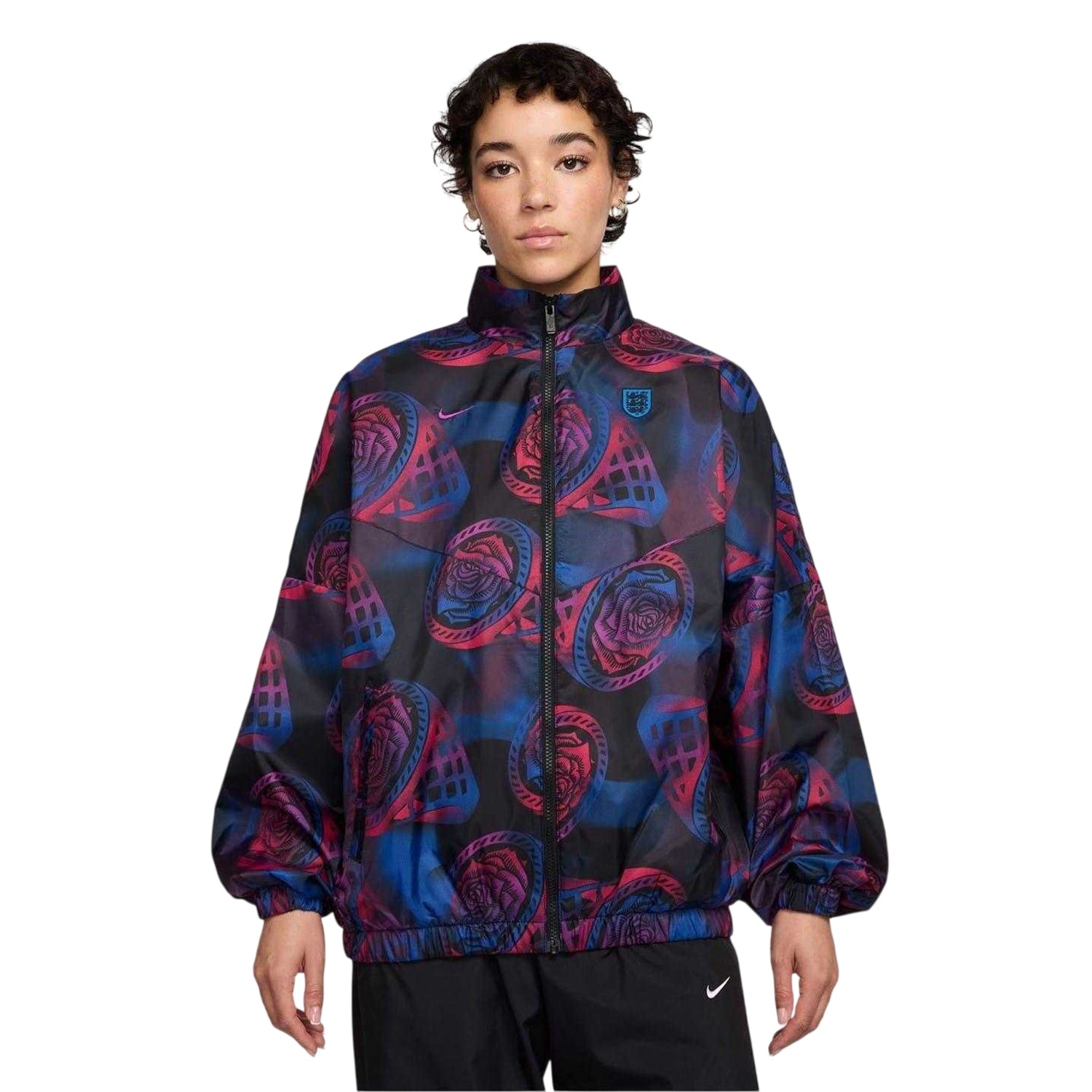 Black - Front - Nike Womens-Ladies Essential England Windrunner Jacket