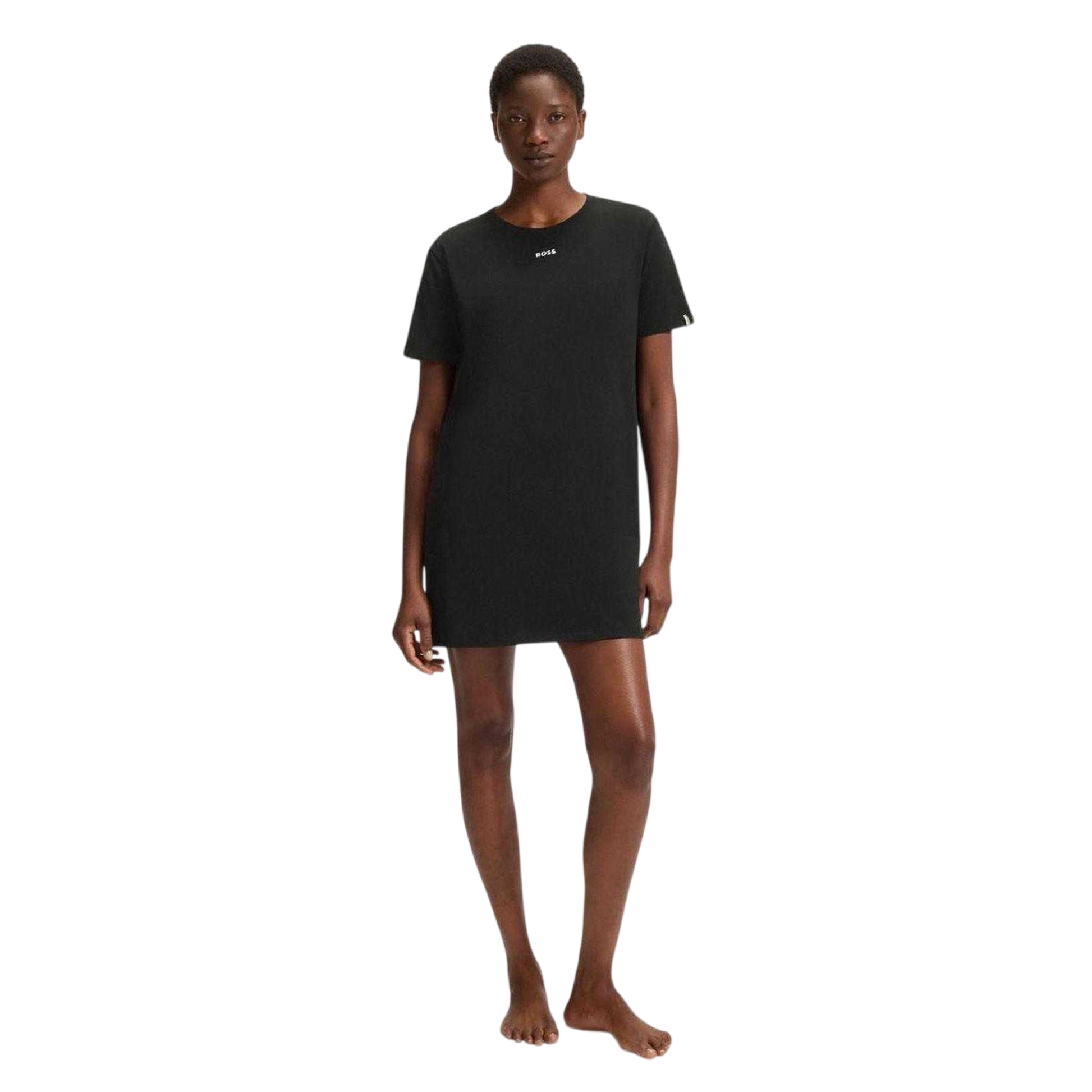 Black - Side - Boss Womens-Ladies Cotton Nightdress