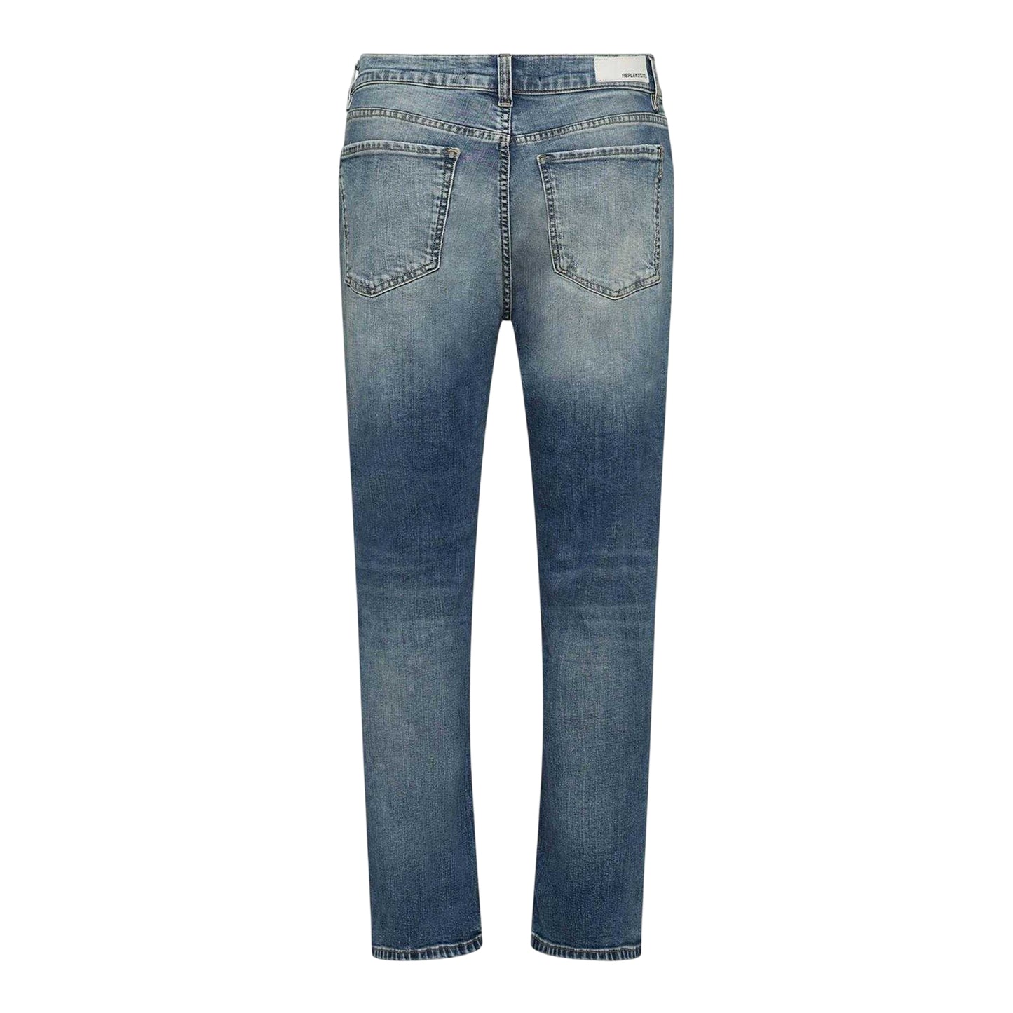 Blue - Back - Replay Womens-Ladies Straight Leg Jeans
