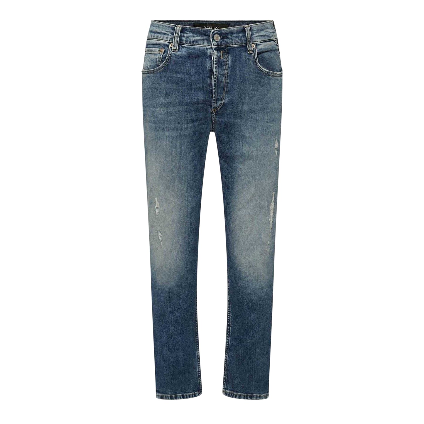 Blue - Front - Replay Womens-Ladies Straight Leg Jeans