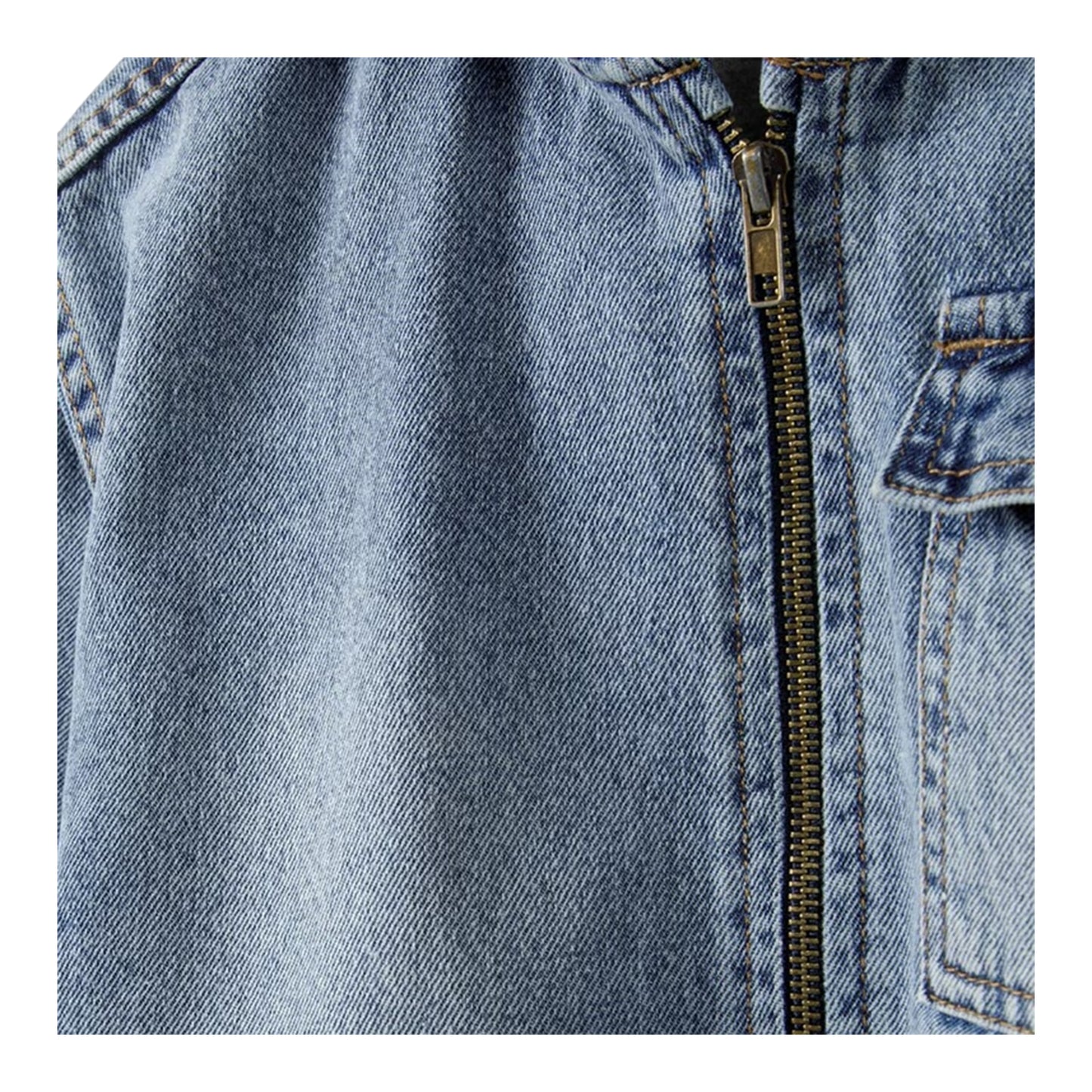 Blue Denim Stonewash - Side - Minoti Boys Denim Jacket