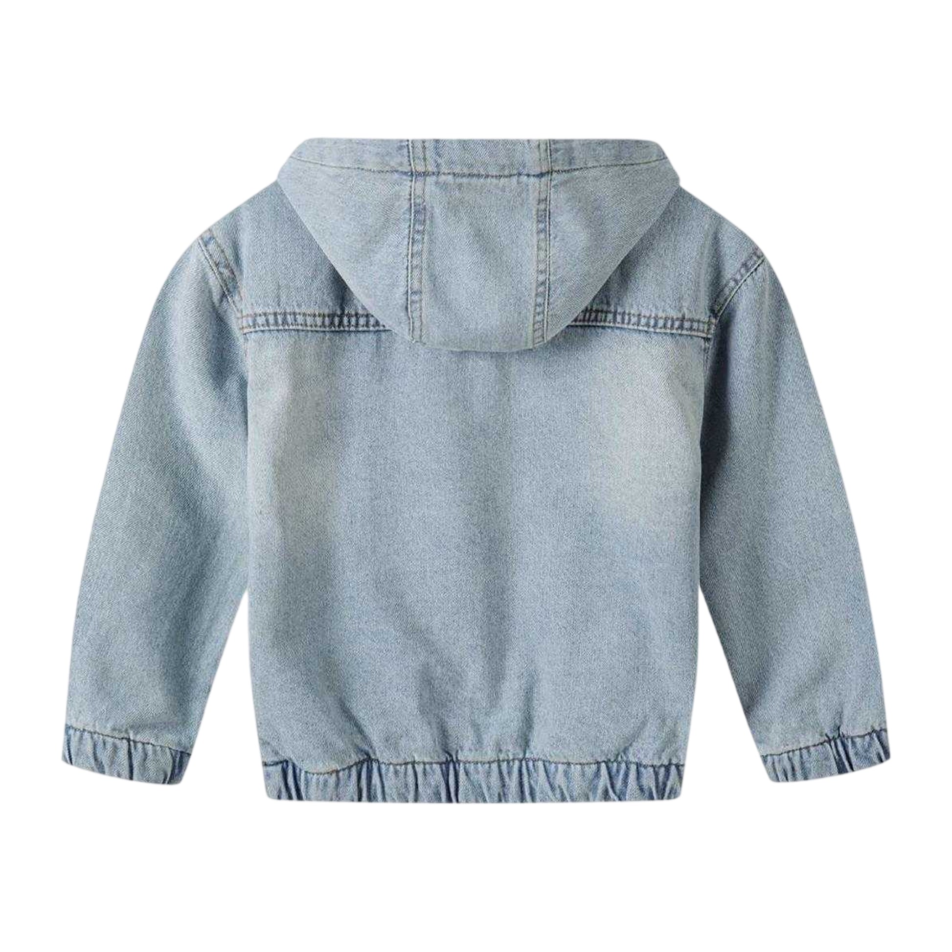 Light Blue-Denim Faded - Back - Minoti Boys Denim Jacket